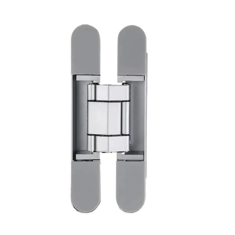 2 Pack Adjustable Cross Style Hidden Door Hinge for a sleek concealed look in low profile silver finish