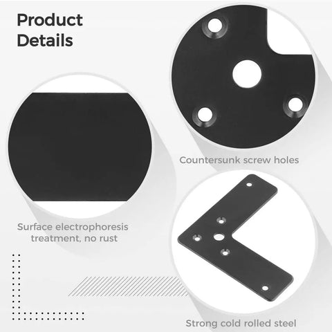 Heavy Duty L Shaped Corner Braces Four Inch 10 Pack Right Angle Brackets for Wood Details of Cold Rolled Steel Joining Plates