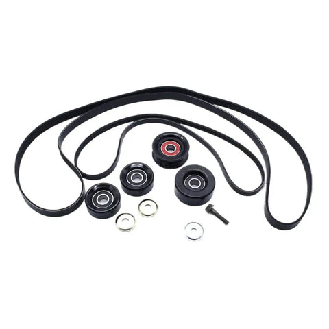 Premium Belt Idler And Pulley Kit For Holden Commodore Vt Vx Vu Vy Vz Gen3 V8 5.7l 6.0l Ls1 Ls2 Engine Smooth Ride Replacement Parts That Make Life Easier, black pulleys with belt and hardware