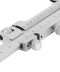 Gear Tooth Vernier Caliper With Stainless Steel Build, Dual Perpendicular Vernier Scales in close-up view
