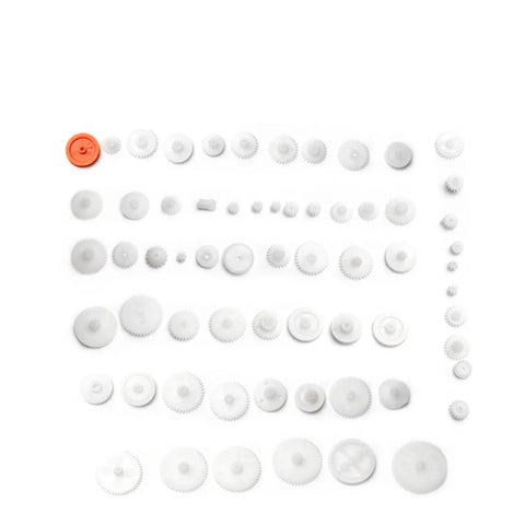 64 Type Plastic Gears Kit With Crown Gears Single And Double Reduction Gears Worm Gears Pulleys For DC Motors DIY Model
