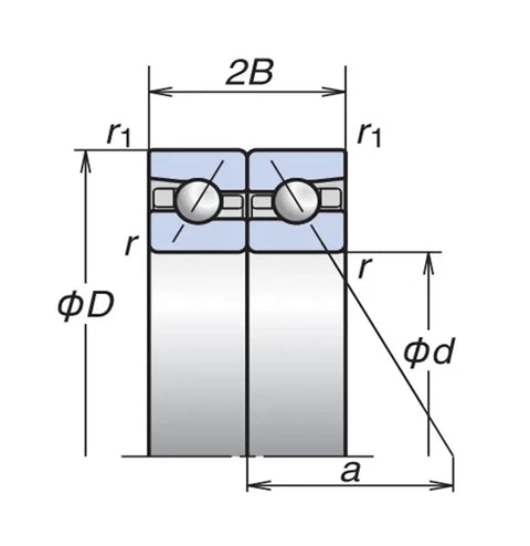 1Pair BTM120B 120X180X54 Angular Contact Spindle Bearing Smooth As Butter With Precision Ground Steel Balls Makes It A Total Game Changer For Your CNC Rig And High Speed Machines Right Now diagram showing dimensions and design features.