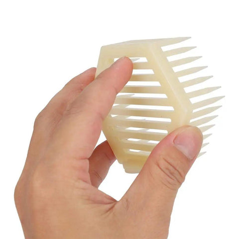 Hand holding Plastic Queen Cage Needle Type Beekeeping Tool 10 Pack Reusable Bee Cage For Queen Transport During Hive Inspections