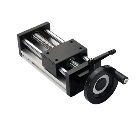 Rock Solid Axis Linear Rail Guide Stage With Ball Screw SFU1605 SFU1610 Handwheel Double Optical Axis 100mm to 500mm Stroke For CNC Parts Screw Rod 1610 500mm showing manual handwheel.