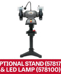 10 Inch Bench Grinder With Badass 1.5 Hp Motor Spinning At 1800 Rpm features a sturdy cast iron base and dual grit wheels.