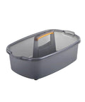 Portable Cleaning Caddy With Handle For Easy Mobility And Storage Multipurpose Organizer For Home Office Or Professional Use Lightweight Gray Plastic Bin 1.85 Gallon Capacity Durable Grab And Go Design With Stackable Features