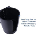 Heavy Duty Cup Holder Wall Mount Pack Of 2 for Boats Cars Trucks RVs, black 4mm ABS plastic, universal drink holder