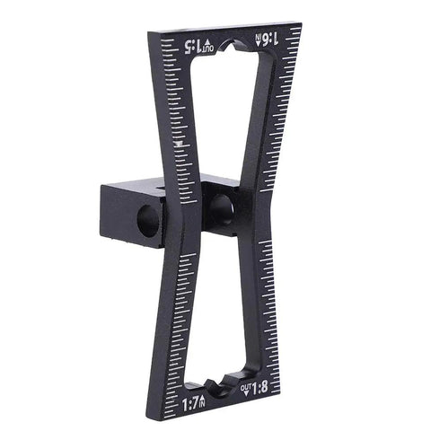 Premium Aluminum Dovetail Marker Jig Delivers Knockout Precision For Hardwood Softwood And Cork Diy Wood Joinery Scribing Gauge close-up view showing measurement markings.