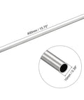 uxcell 304 stainless steel capillary tube, 10 mm OD, 1 mm wall, 400 mm length; cross-section inset