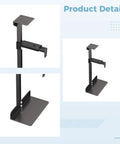 Tough As Nails Under Desk CPU Bracket in black steel showing adjustable clamp and base for securing desktop towers.