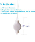 24 Pack Battery Powered LED Lights For Paper Lanterns Balloons Floral Weddings And Festival Decorations Warm White Long Lasting Brightness With 36 Hour Run Time And Included CR2032 Batteries Easy Install Great For Indoor Or Outdoor Festive Decor, showing pull-tab activation and battery details.