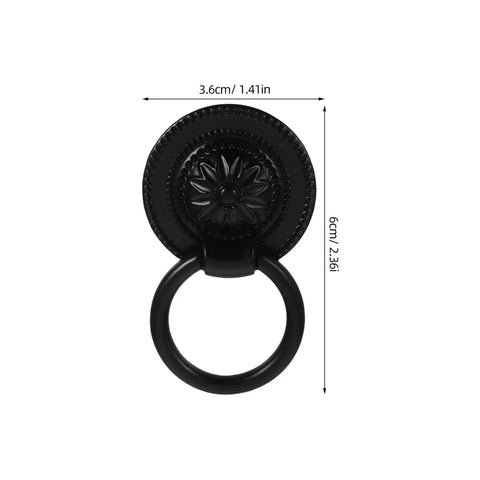 Vintage Style Drawer Pulls Set Of 4 Retro Flower Cabinet Handles 36mm Black Antique Dresser Hardware For Cabinets And Drawers Home Renovation