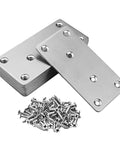 Stainless Steel Brace Plates Set With Screws, Corrosion Resistant Flat Corner Joining Plates For Table And Furniture Repair, 10 Piece Pack