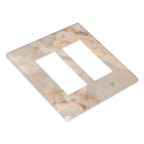 Totally Rad Beige Marble Modern Wall Plates Decorative Light Switch Covers For Toggle And Rocker Switches Super Tough Polycarbonate easy home decor.
