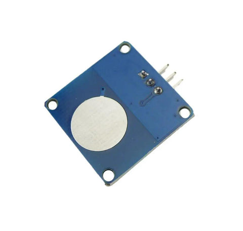Ten Pack TTP223B Capacitive Touch Sensor Module Inching Tact Switch DIY Kit For Prototyping And Hands Free Touch Activation Low Power Output Easy To Use Touch Switch Board with front view of single module showing circular touch area and connector pins