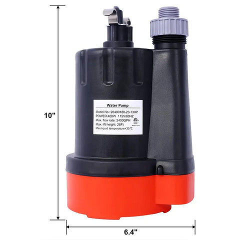 Heavy Duty Submersible Sump Pump, 2500 GPH Utility Water Pump With 10 Foot Cord, 115V Thermoplastic Transfer Pump For Basement Pool, A Solid Workhorse That Never Slacks, 10 inch height