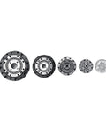 Set of Compact 14 17 Servo Motor Speed Reducers With 52mm Gearbox Strain Wave Gear Harmonic Drive, multiple sizes next to a coin for scale