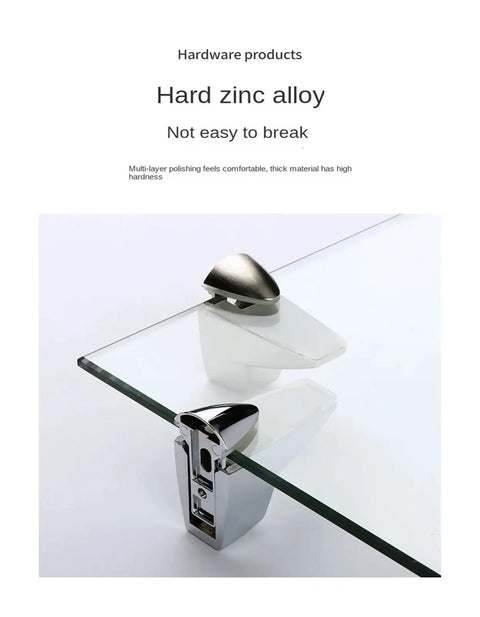 Set Of 2 Sturdy Zinc Alloy Cabinet Shelf Clips With Adjustable Clamp Fits Wood Laminate Cabinets Modern Minimalist Design Anti Slip