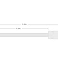 Technical diagram of Three Eighths Inch Drive Long Ball End Hex Bit Socket With Six Millimeter Bit Twenty Degree Angled Access Long Reach