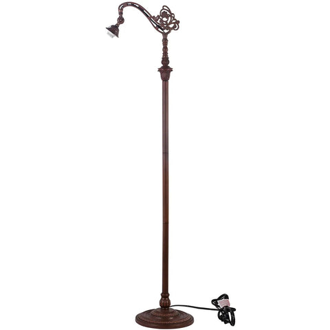 Heavy Duty Resin Floor Lamp Base For 11 To 12 Inch Tiffany Style Lampshade, 63 Inch Tall Reading Lamp Base With Dark Bronze Finish