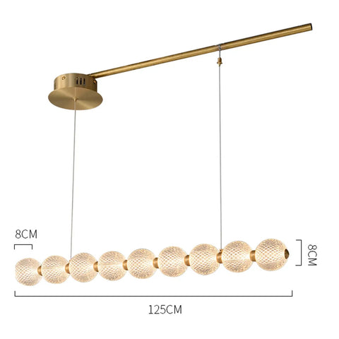 Modern Minimalist 9 Light Brass Magnetic Bean Pendant Lamp Sculptural Chandelier For Cafe Bar Home Decor Durable Build Smooth Even Glow Fresh Vibe Easy Install, 125cm length and 8cm height.