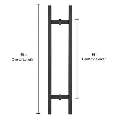 Killer 48 Inch H Shape Door Pull Handle In Sleek Black Finish Built From Top Notch 304 Stainless Steel For Heavy Duty Commercial Entry Doors That Stand Up To Daily Wear With Flawless Operation