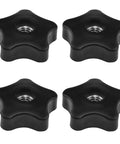 4 Pack 5/16-18 Female Thread Knob T Handle Black Nylon Five Star Head Clamping Nut Knobs Set With Stainless Steel Insert