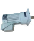 Real Deal Heavy Duty Motor Speed Reducer Gearbox For CNVM05-5097-25, white metal construction, ideal for industrial machinery.