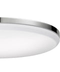 Ultra Slim 14 Inch LED Flush Mount Ceiling Light in Chrome with Frosted Shade, side view