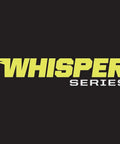 WHISPER SERIES logo on a black background, showcasing the brand associated with Brushless Cordless Leaf Blower Packs Serious Gas Powered Punch At 125 Mph And 550 Cfm.