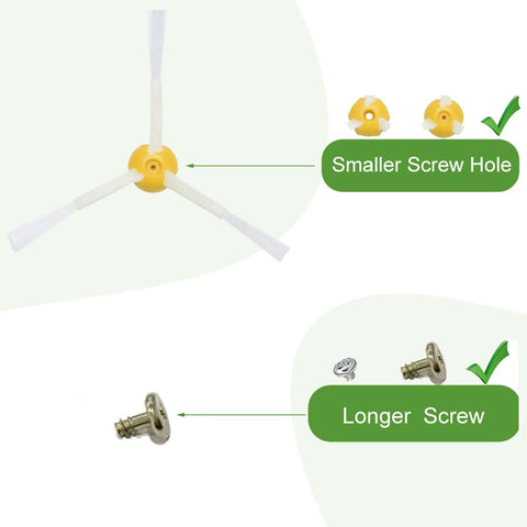 Replacement Accessories Kit For iRobot Roomba 675 677 671 655 645 Cleaning Robots includes side brush and screws.