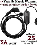 Portable Level 2 EV Charger Up To 32 Amps Adjustable 240V Power Grab And Go NEMA 14 50P Connector with 25-mile range.