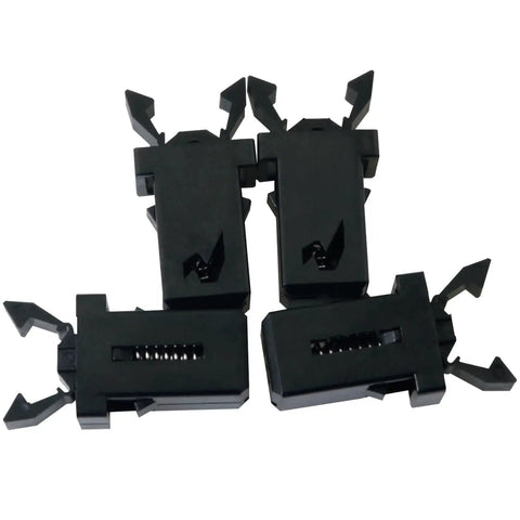 10 Piece Trash Can Lock Replacement Kit with Durable Spring Press Buckle shown in black plastic with spring detail.