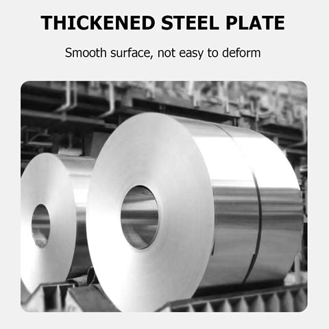 Thickened Steel Plate showing smooth surface and rolled steel in industrial setting, demonstrating strength and durability.