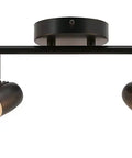 4 Light Track Bar Lighting With Glass Heads In Cool Matte Black Finish, Hardwired Kitchen Ceiling Track Light For Modern Home Decor