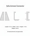 Beefed-Up Heavy-Duty Sofa Armrest Connector Kit With Carbon Steel Snap Buckle Bracket For Loose Arms, 4.7 x 1.9 x 1.2 in, Silver, 2-Pack diagram