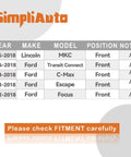 Vehicle compatibility chart for Beefed Up Front Wheel Bearing Hub Replacement for Ford and Lincoln 2013-18 models with ABS