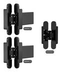 Premium Industrial Heavy Duty Built Tough Hydraulic Self Closing Concealed Door Hinge With Silent Buffer, black finish, detailed view.