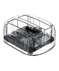 Heavy Duty Dual Bay External Hard Drive Enclosure Type C To Sata 3.1 with transparent white housing and visible internal components.