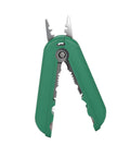 Compact Palm Sized Multifunctional Cable Stripper For Networking Cables Lightweight Wire Stripping Tool For Cat5 And Cat6 Ethernet Installations durable green handheld tool with stainless steel edges.