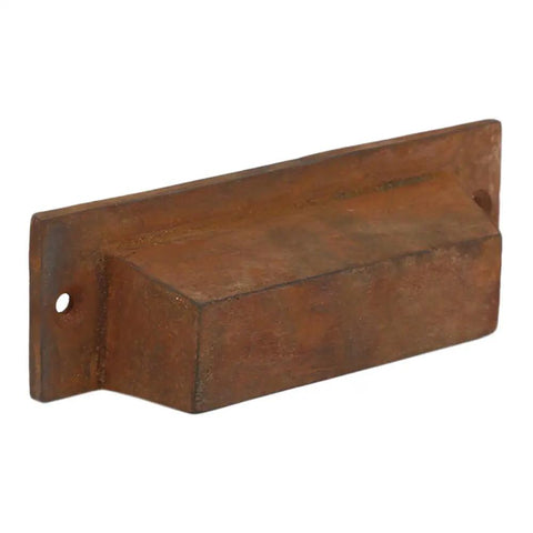 Badass Vintage Cast Iron Cup Drawer Pulls With Rugged Rustic Patina, Solid Heavy Duty Cabinet Hardware Handles Dang Good For Kitchen Pantries And Furniture, Set Of Ten, 4 inch pull with rustic finish.