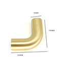 Slick Curved Tube Armrest Hardware For Sofa Chair Bed Headboard In Nordic Modern Style Made From Solid Brass, 100x38mm