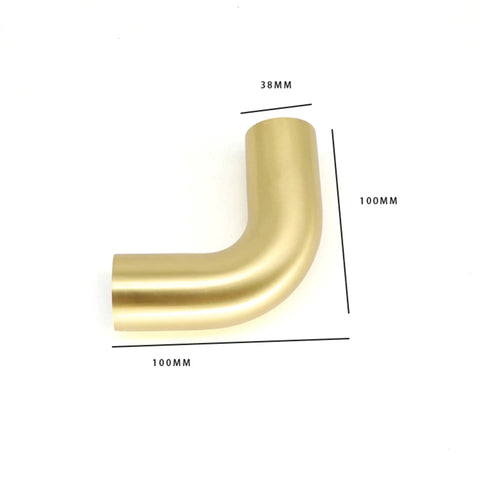 Slick Curved Tube Armrest Hardware For Sofa Chair Bed Headboard In Nordic Modern Style Made From Solid Brass, 100x38mm
