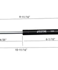 100N 22.5lb Gas Struts 10 Inch Lift Supports Set Of 4 For Lids And Doors with measurements and details