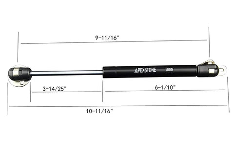 100N 22.5lb Gas Struts 10 Inch Lift Supports Set Of 4 For Lids And Doors with measurements and details
