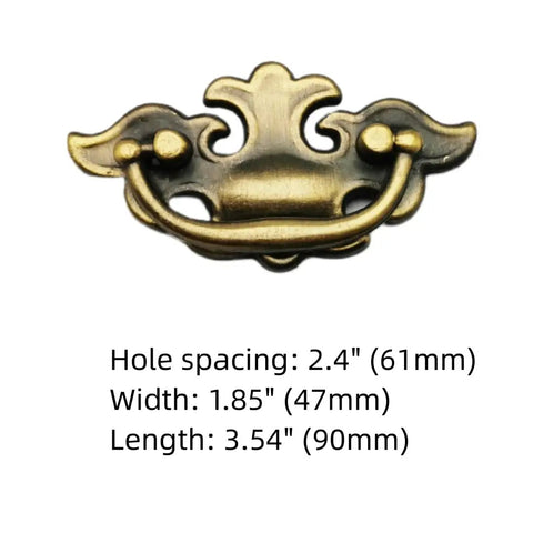 Bronze Drawer Pulls Kit, 2.4 Inch Hole Pitch Easy Install European Hanging Style, Zinc Alloy Cabinet Hardware Front View