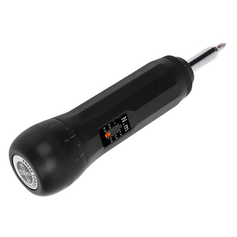 Fabater Preset Torque Wrench 0.2-1.2 Nm Range with S2 Bit Set showing a black ergonomic handle and torque scale for delicate assembly.