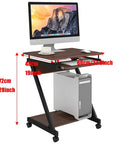 Adjustable Height Black Standing Desk With Pull Out Keyboard Tray And Compact Storage Shelf Portable Laptop Workstation, 72cm tall.