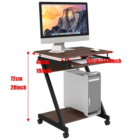 Adjustable Height Black Standing Desk With Pull Out Keyboard Tray And Compact Storage Shelf Portable Laptop Workstation, 72cm tall.