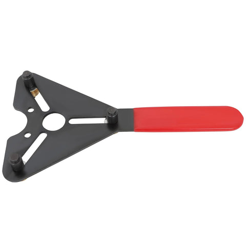 Side view of ROADFAR A/C clutch holding tool with red handle and black triangular head.